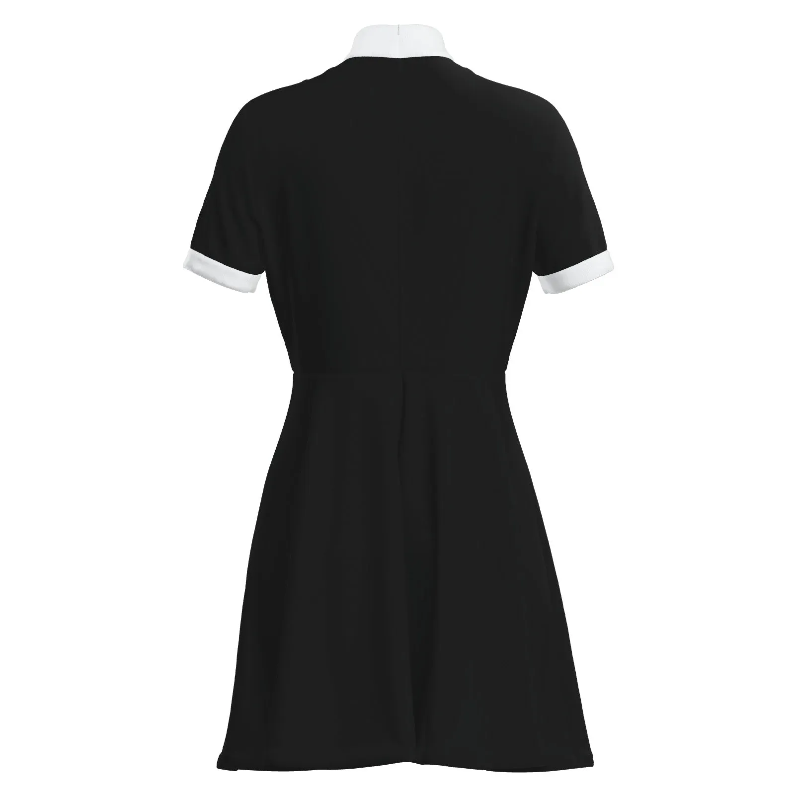 60s Mod Black Mini Dress | Retro Black and White Turtleneck A-Line Mini Dress