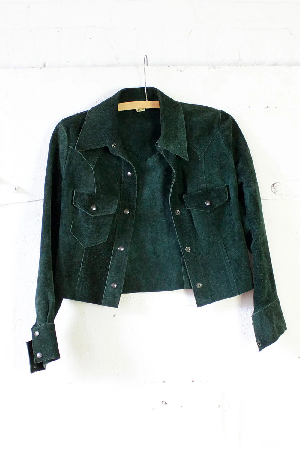 70s Forest Green Suede Jacket XS/S