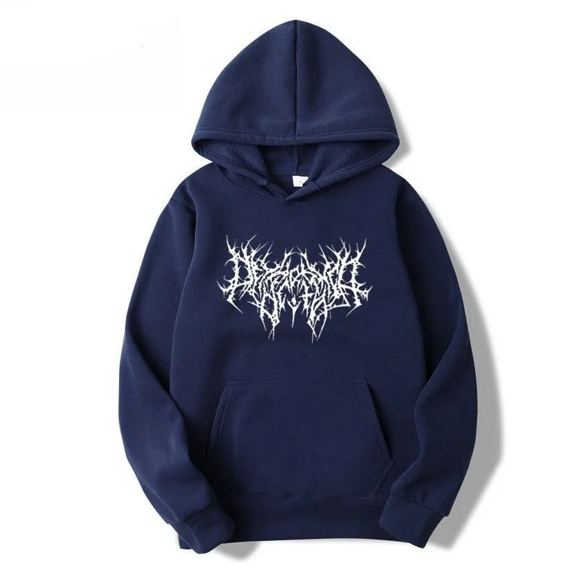 Advbridge Gothic Oversized Hoodie Long Sleeve Harajuku Sweater Men and Women Aesthetic Hip Hop Retro Friends Winter Men&#39;s Sweater