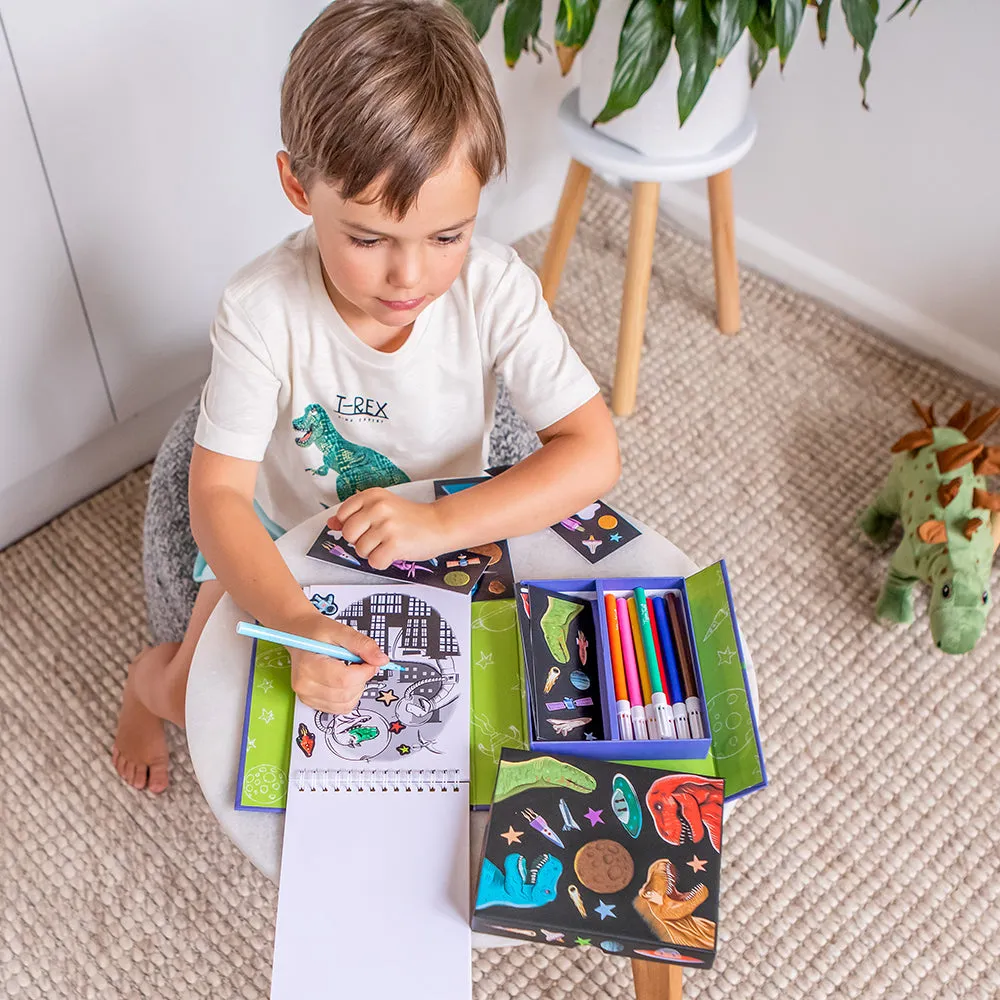Colouring Set - Dinos In Space