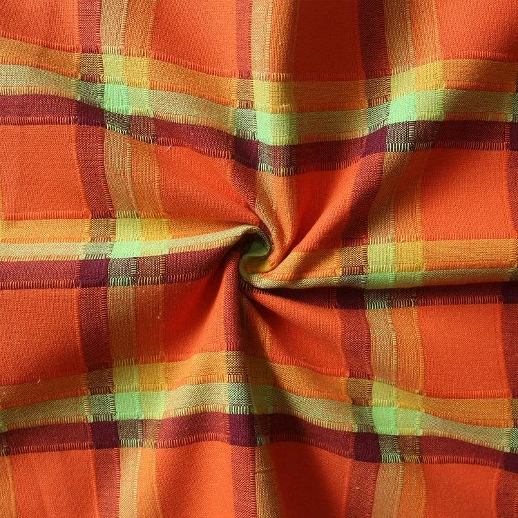 Cotton Iran Check Orange Oven Gloves Pack Of 2