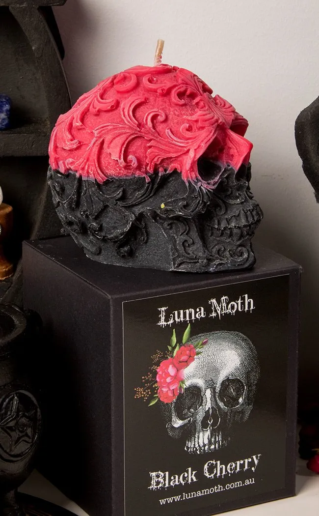Engraved Skull Candle | Black Cherry