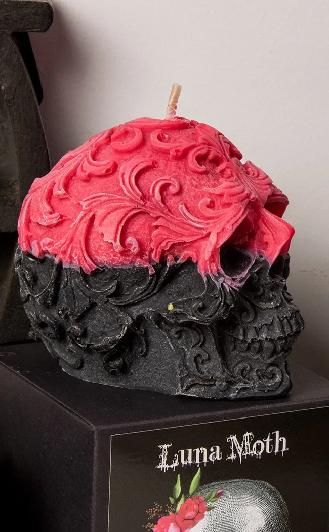 Engraved Skull Candle | Black Cherry