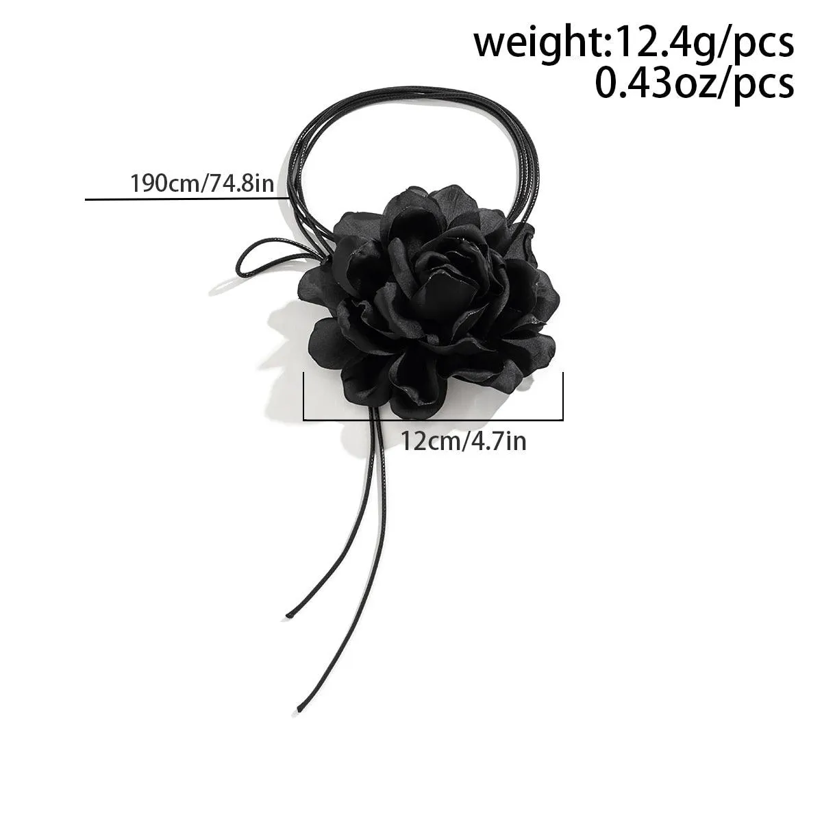 Exaggerated Goth Rose Flower Clavicle Chain Necklace