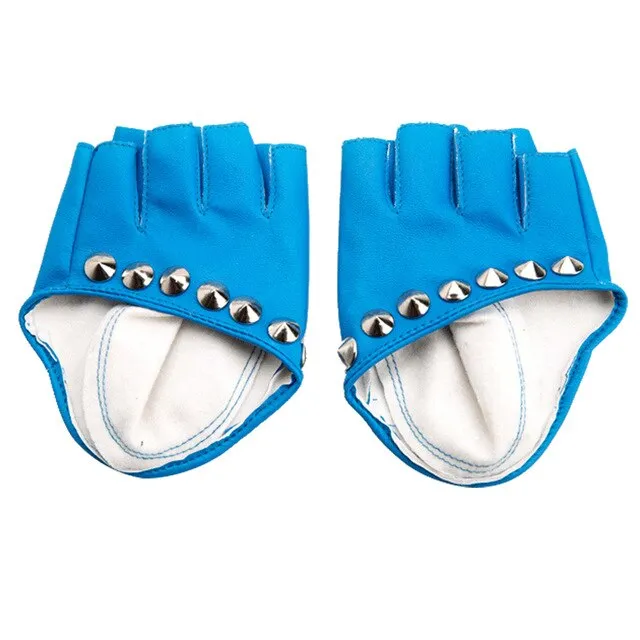 Female Gloves Alternative Fashion Women / PU Leather Biker Chick Fingerless punk Rock Metal