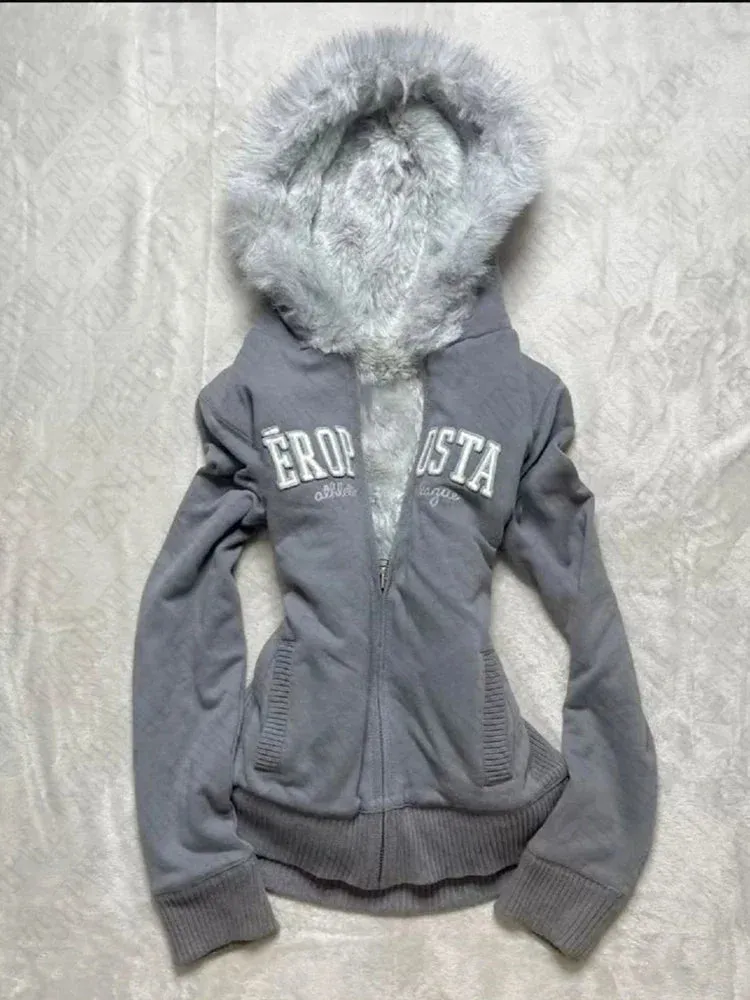 Flytonn-Streetwear y2k 90s Fashion Korean Vintage Casual Hip-hop Gothic Fshion Hooded Sweater Treet Rock Aesthetic Retro Grunge Punk Hip Hop Women's Sweater