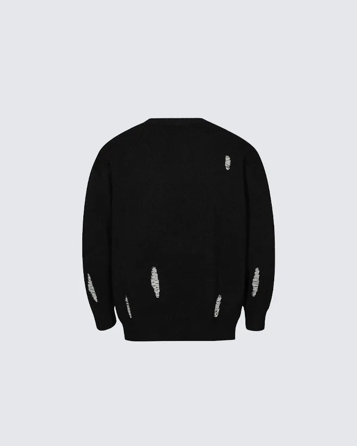 Gothic Distressed Knit Sweater