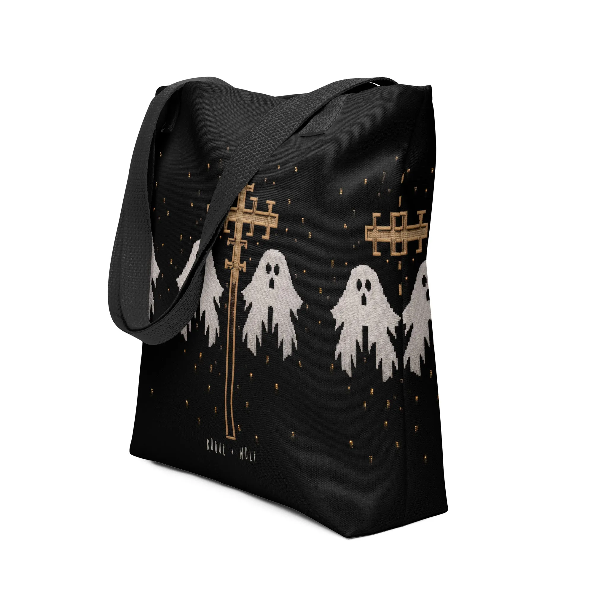 Holy Spirits Vegan Tote for Women - Dark Academia Witchy Large Foldable Bag for Travel Work Gym Goth Gifts