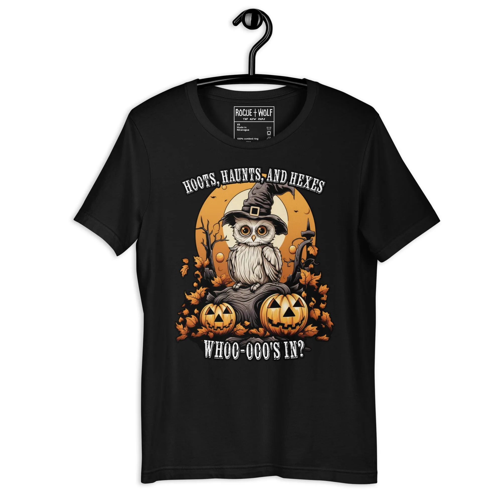 Hoots Haunts and Hexes Tee - Alt Goth T-Shirt Unisex Halloween Dark Academia Witchy Alt Style Occult Fashion