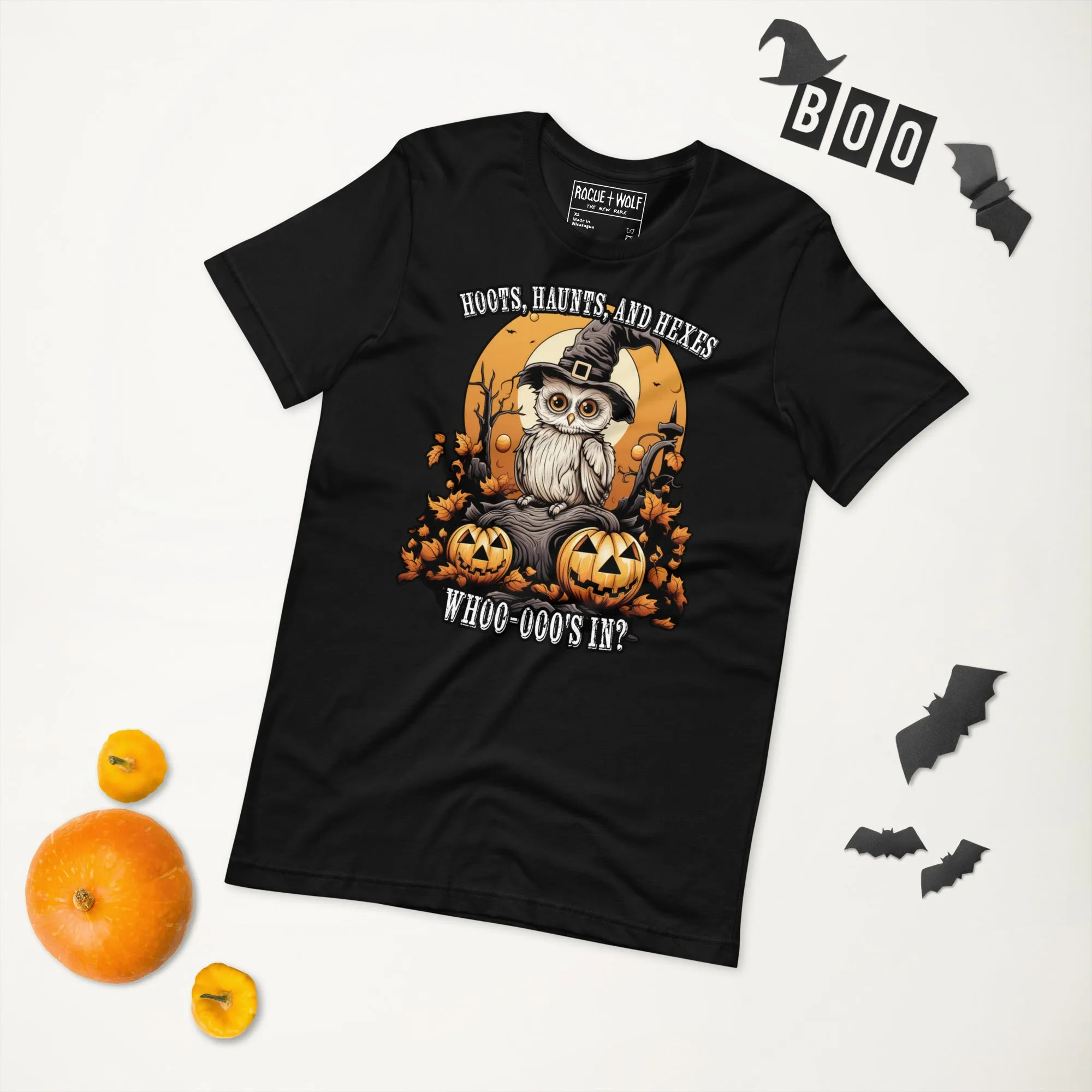 Hoots Haunts and Hexes Tee - Alt Goth T-Shirt Unisex Halloween Dark Academia Witchy Alt Style Occult Fashion