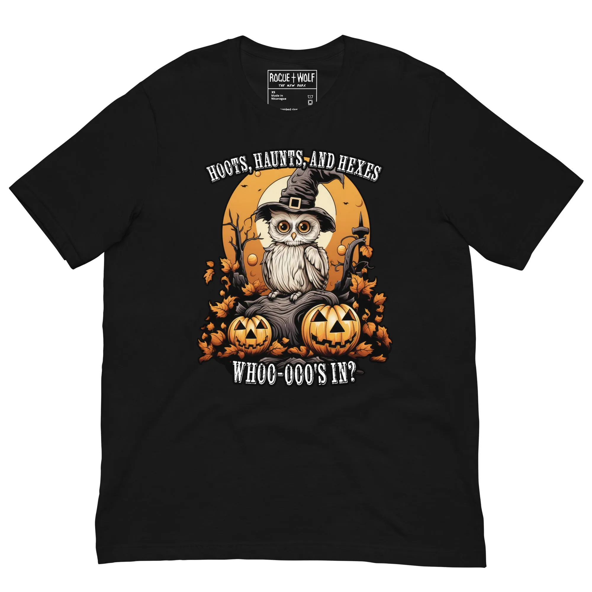 Hoots Haunts and Hexes Tee - Alt Goth T-Shirt Unisex Halloween Dark Academia Witchy Alt Style Occult Fashion