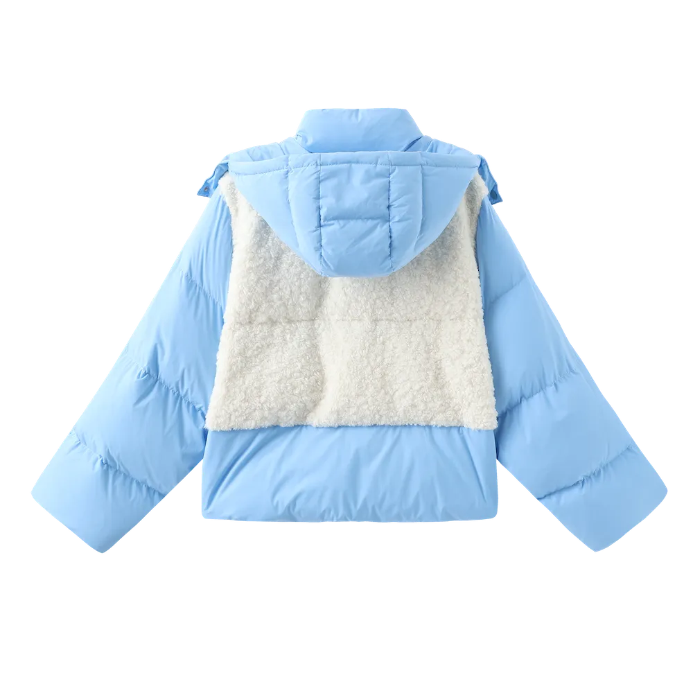ICON Teddy Shearling Short Down Jacket - Blue