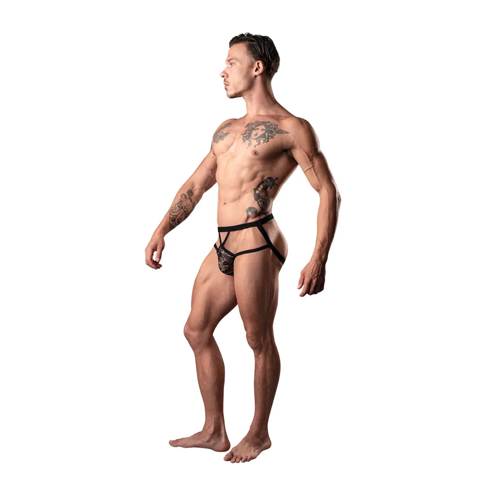 Male Power Lucifer Strappy Jock Black L/XL