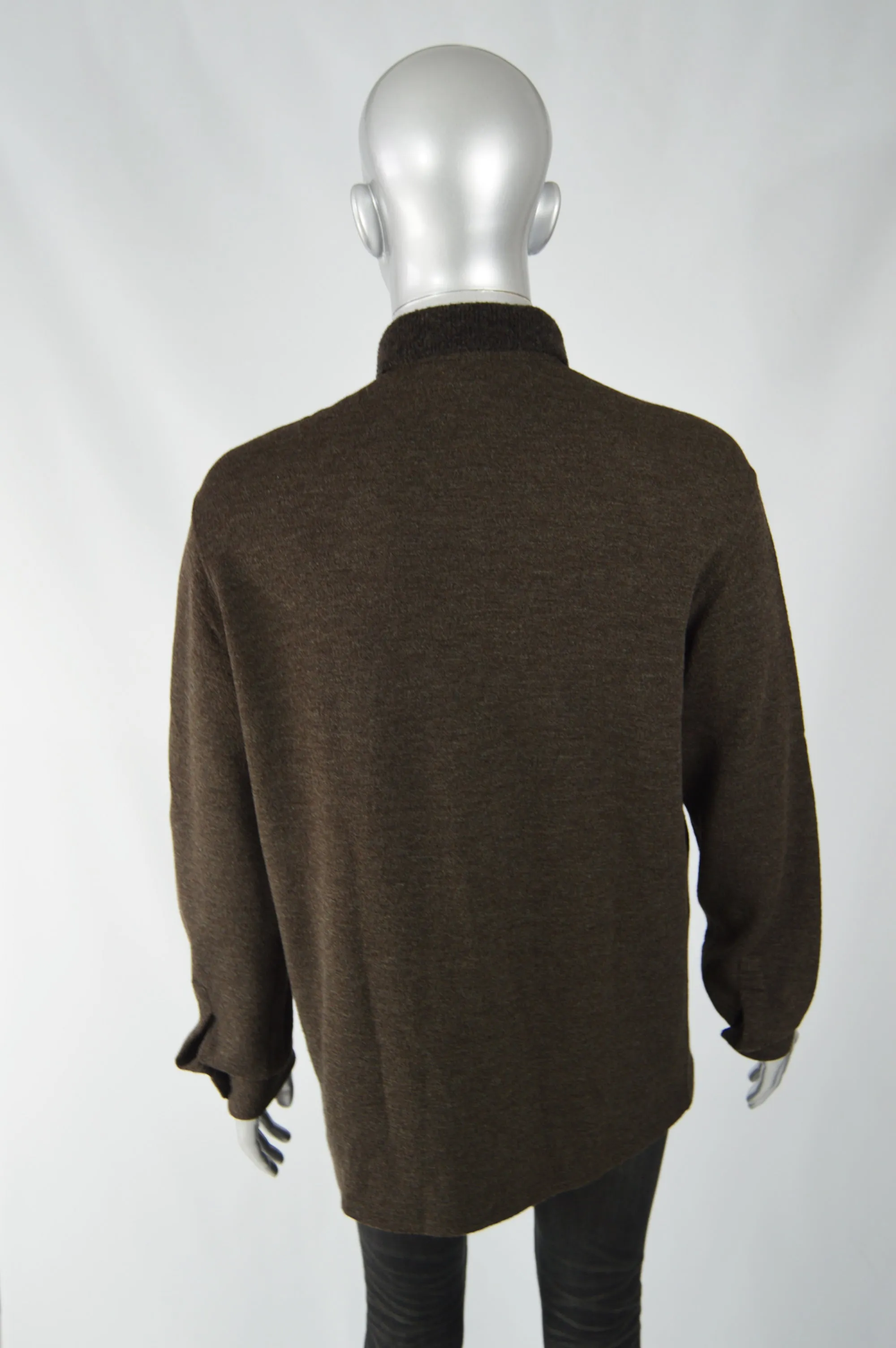 Mens Vintage Wool Blend Long Sleeve Overshirt, 1990s