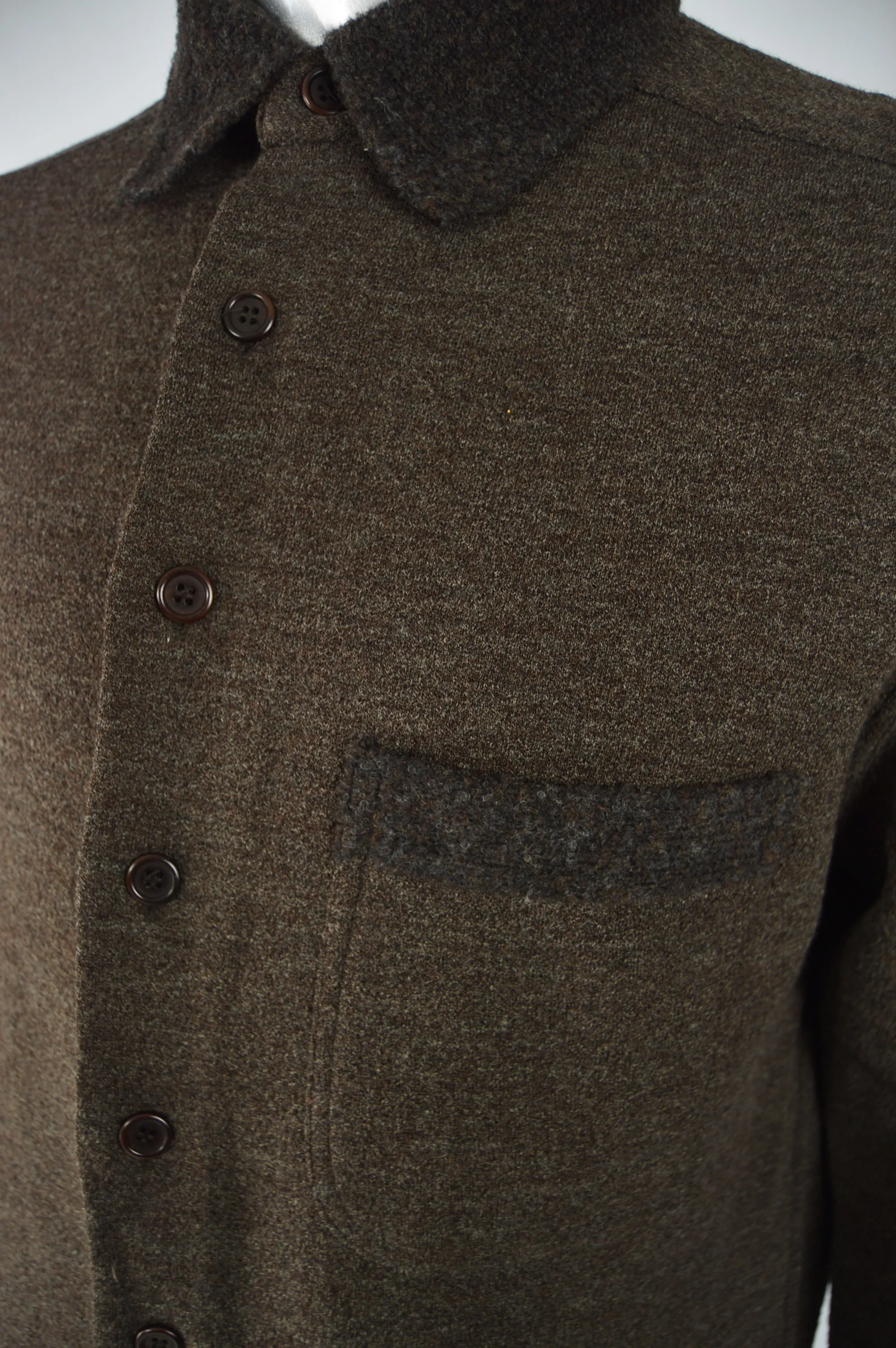Mens Vintage Wool Blend Long Sleeve Overshirt, 1990s