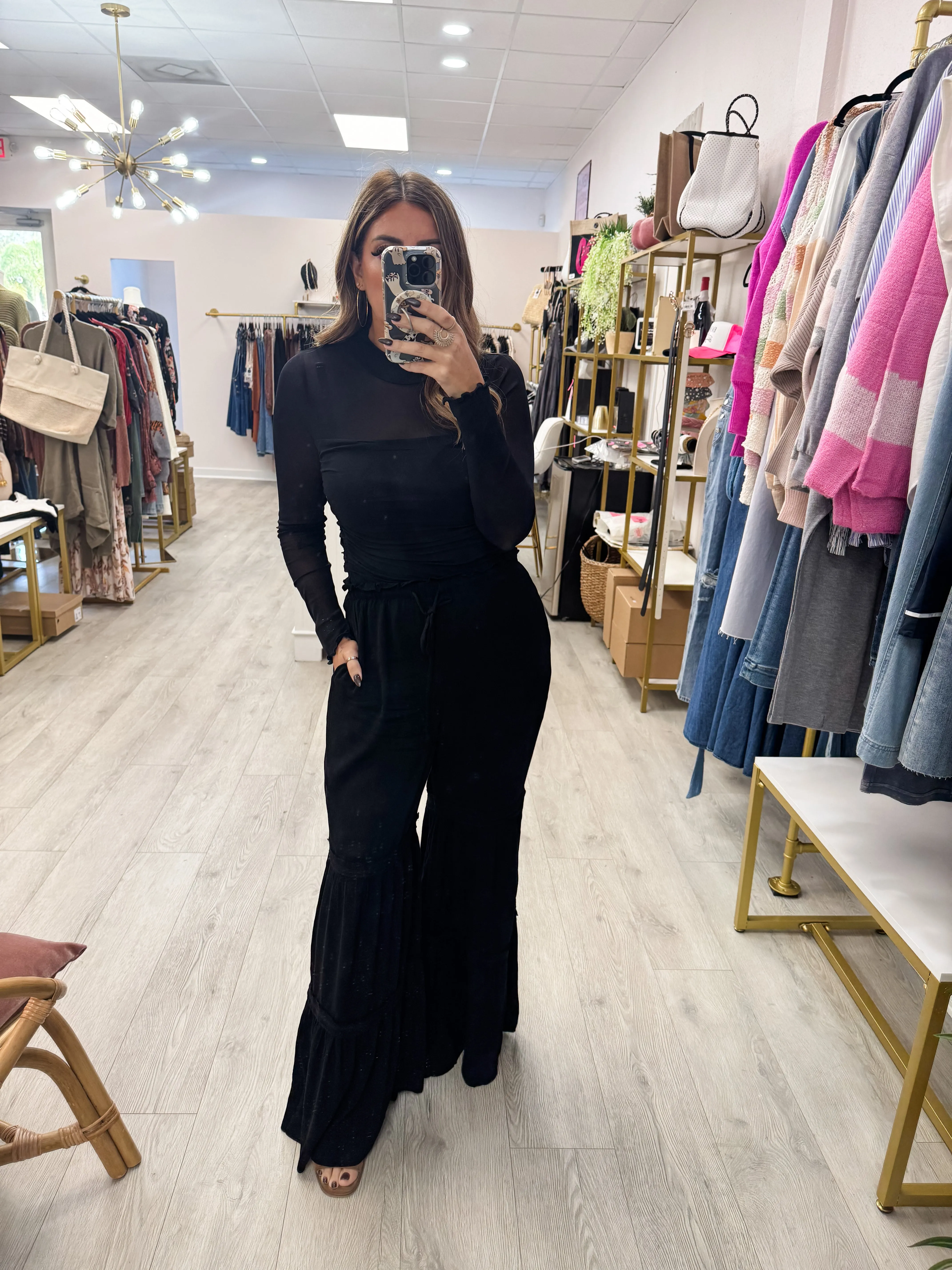 Mesh Mock Neck Bodysuit