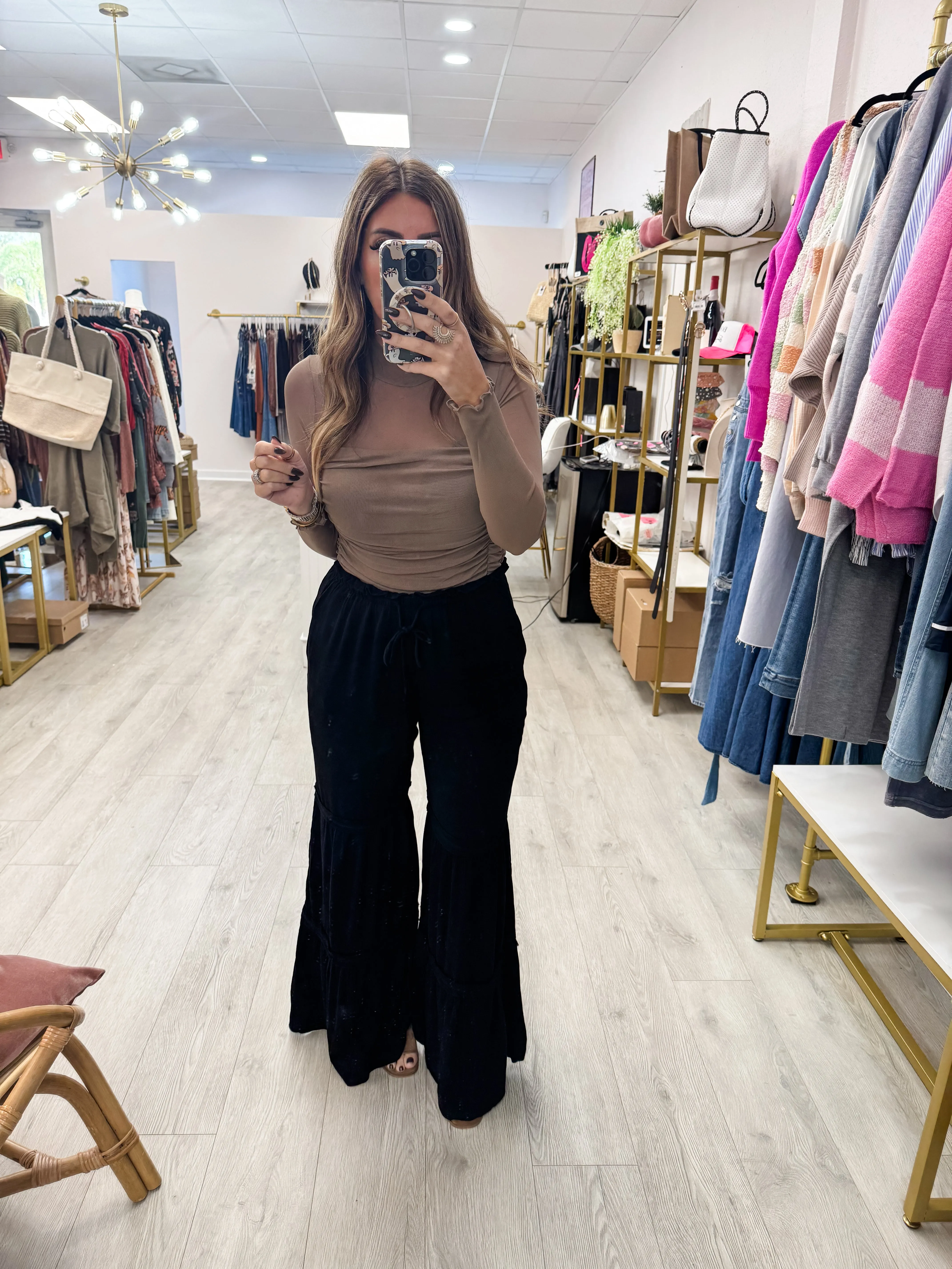 Mesh Mock Neck Bodysuit