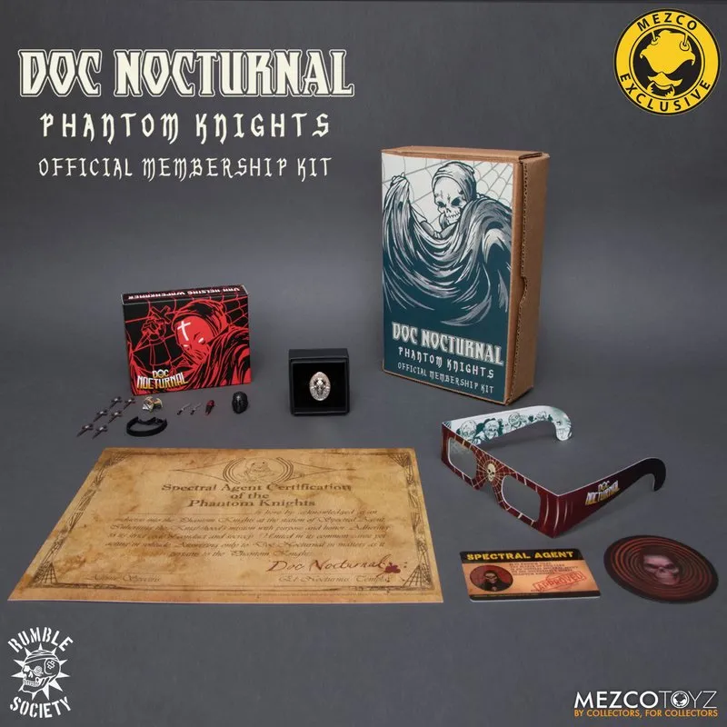 Mezco One:12 Collective Rumble Society Doc Nocturnal and Phantom Knights add-on kit