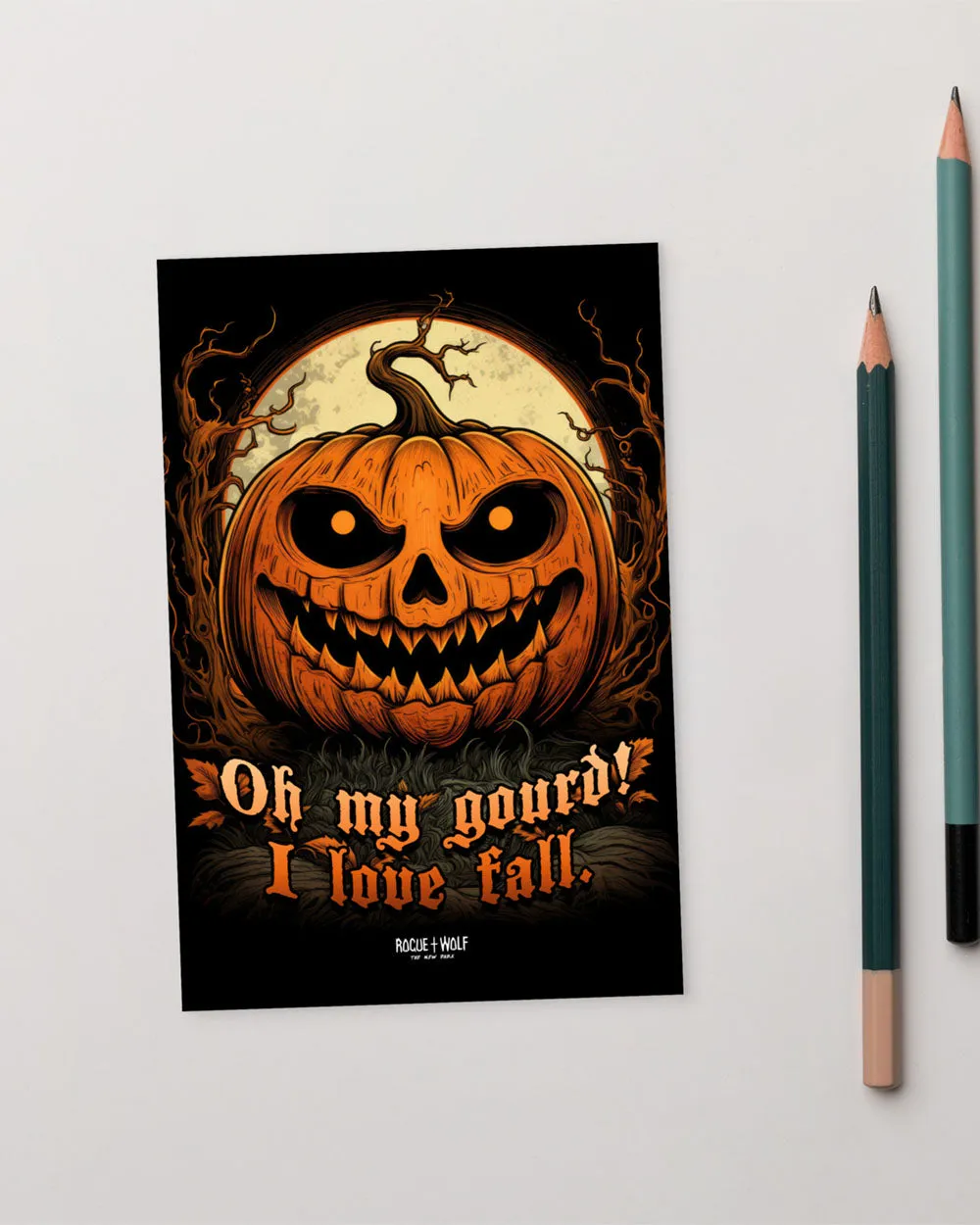 OMG! Postcard - Gothic Stationery Spooky Mailing Halloween Postcard Posting Scary Goth Card Halloween Gifts