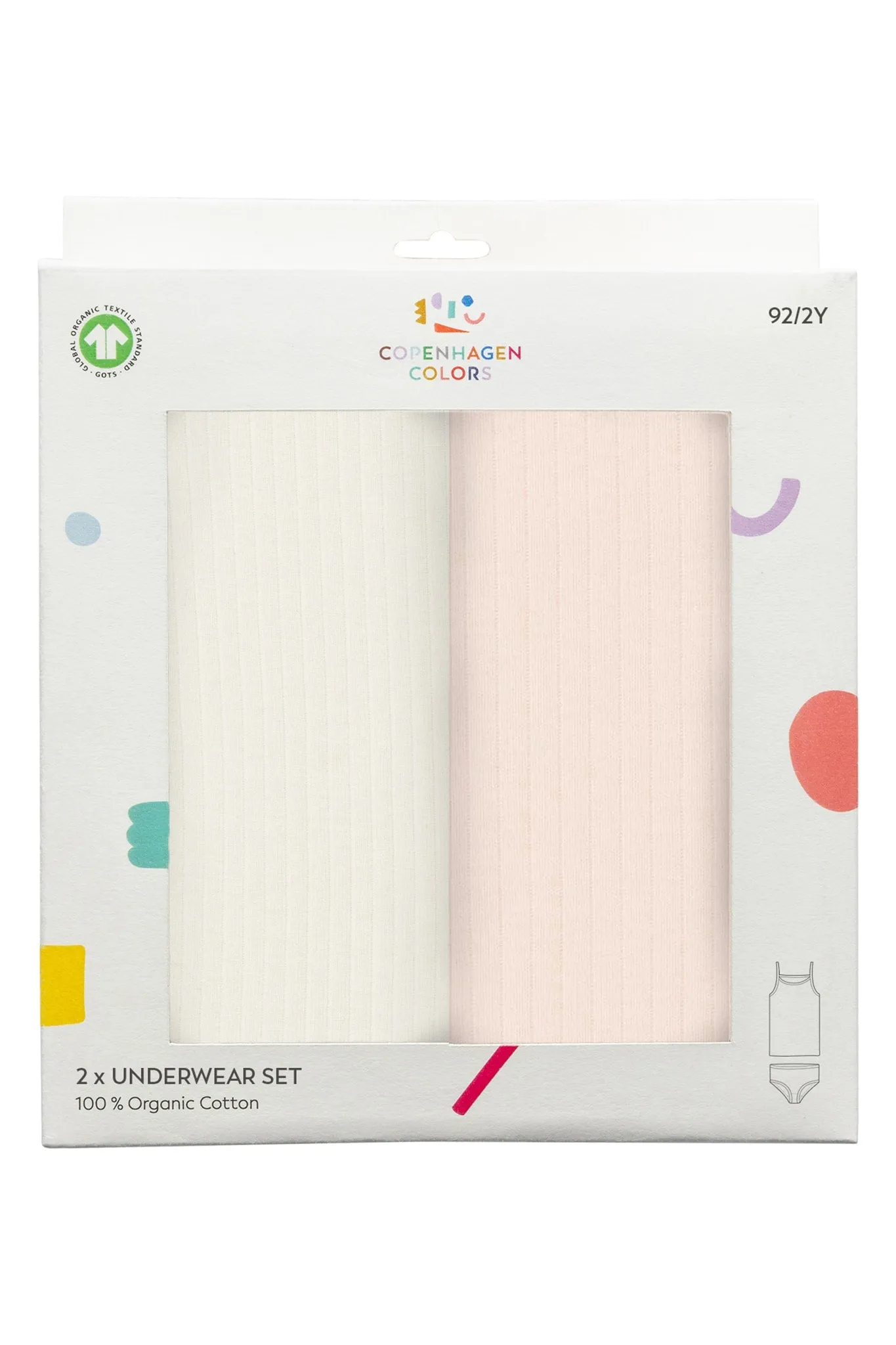 RIB JERSEY 2PACK STRAPTOP AND UNDERPANTS - SOFT PINK/ CREAM COMB. CORE
