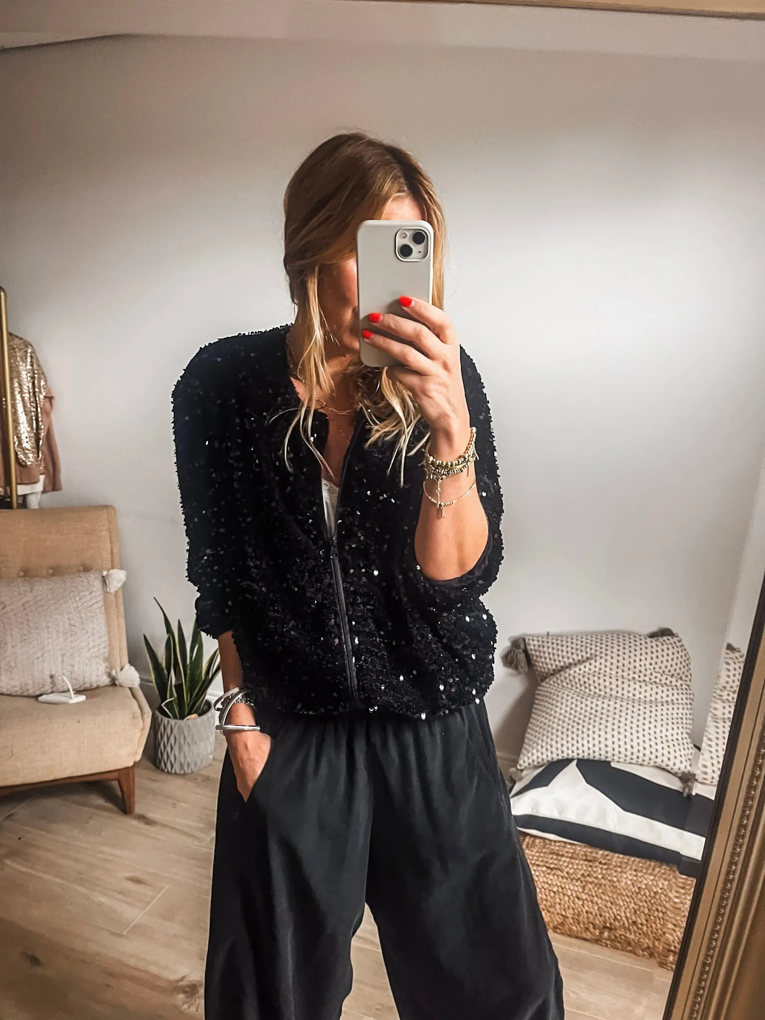 Sequin Bomber Jacket