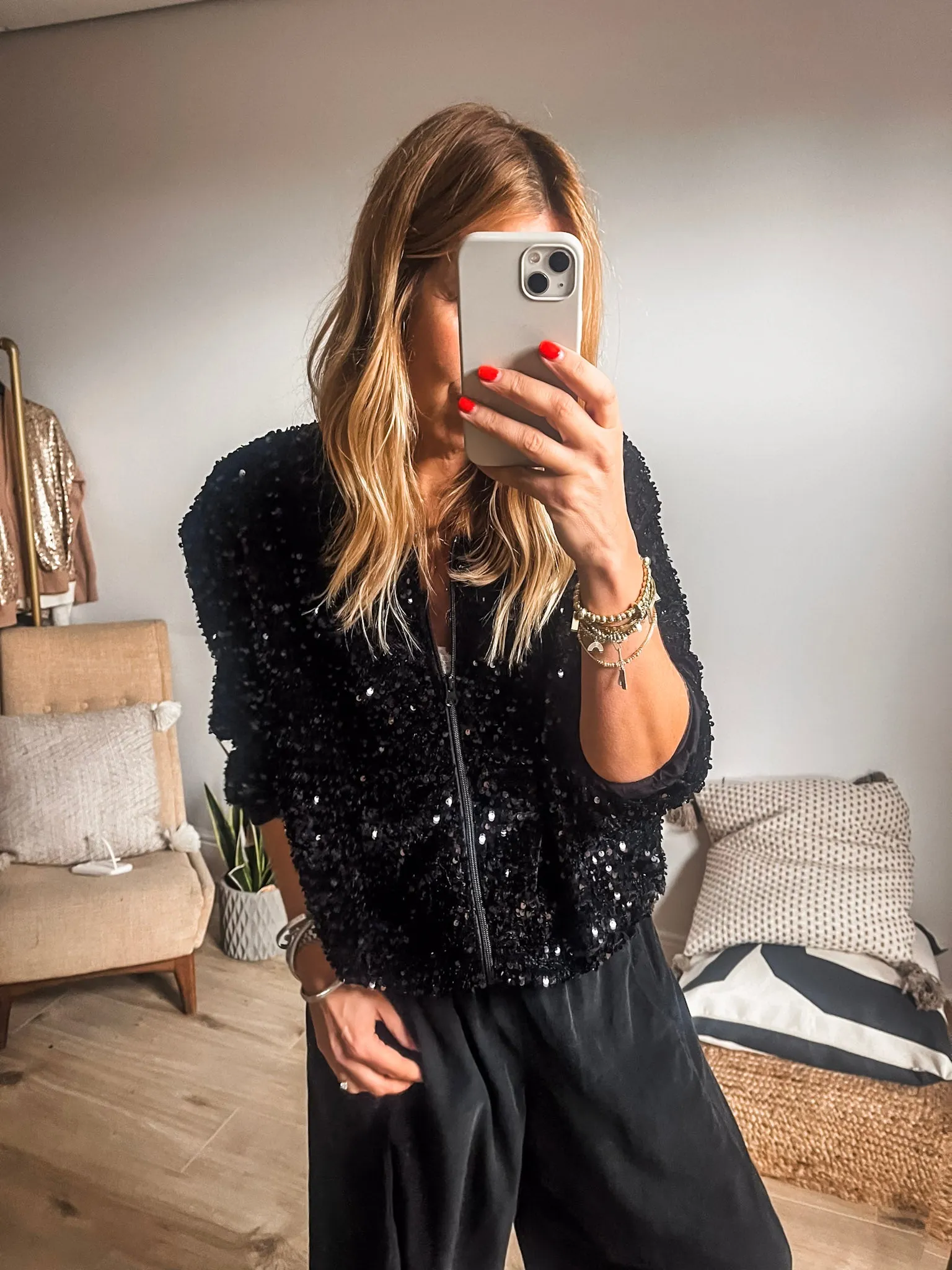Sequin Bomber Jacket