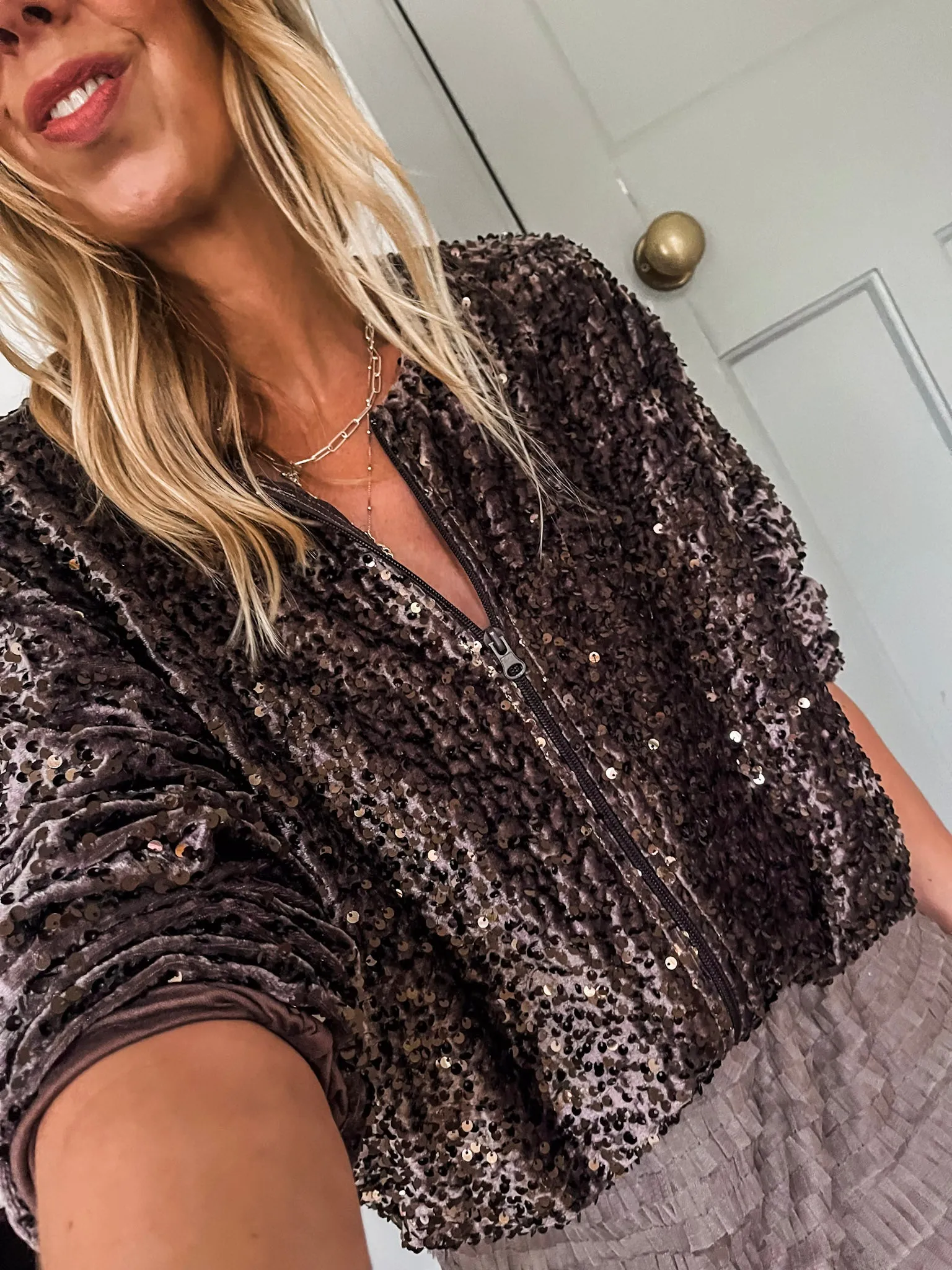 Sequin Bomber Jacket
