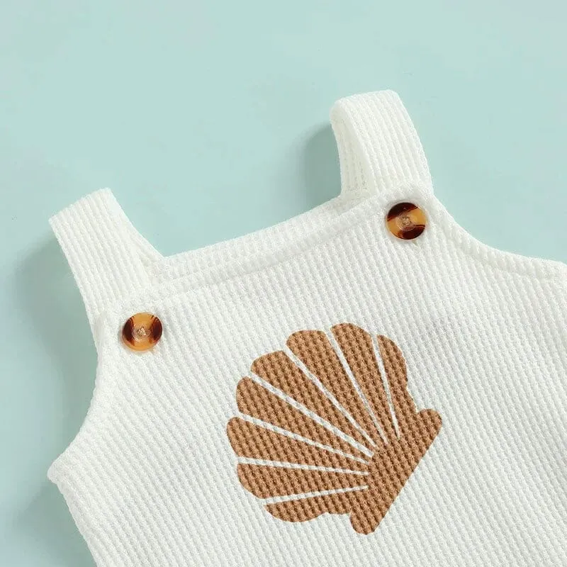 Sleeveless Seashell Waffle Baby Set