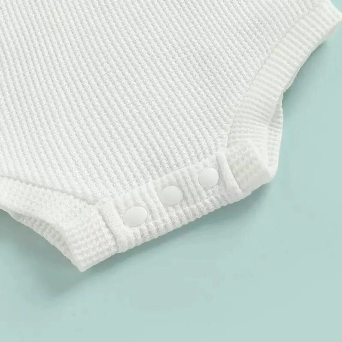 Sleeveless Seashell Waffle Baby Set