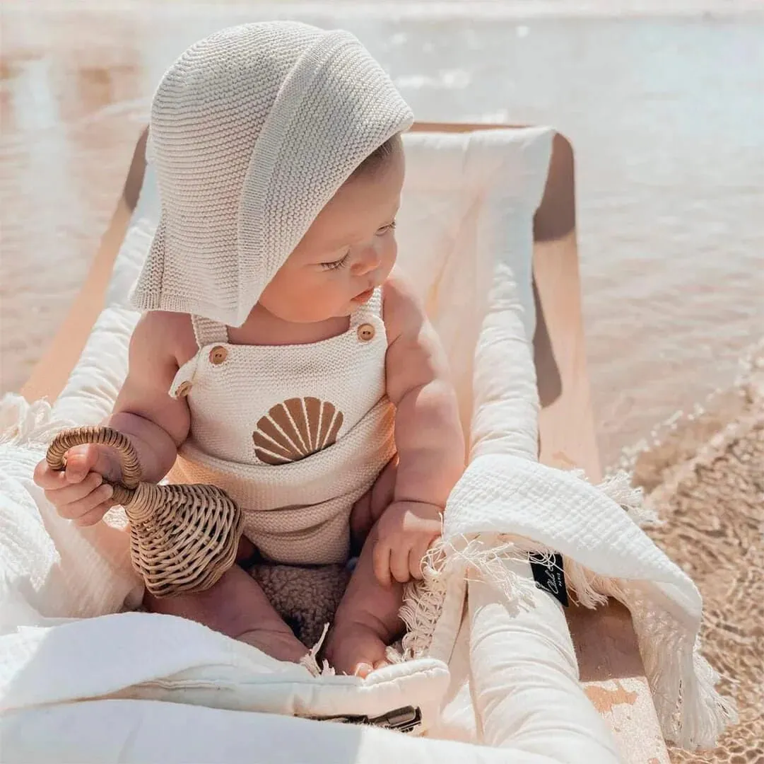 Sleeveless Seashell Waffle Baby Set