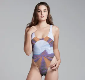 Swimsuit (Hi-Cut), Lavender Field