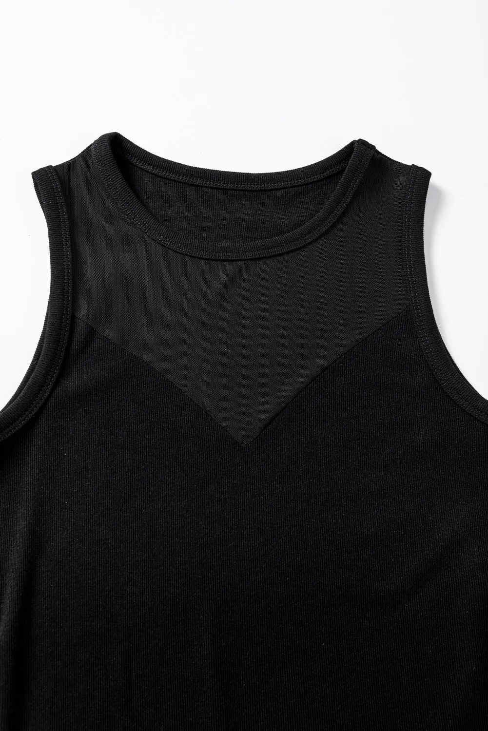 TEEK - Black Round Neck Sleeveless Bodysuit