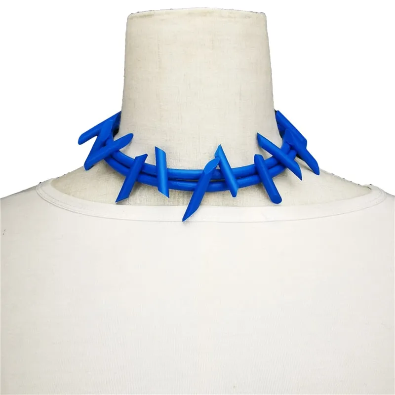 UKEBAY New Gothic Pendant Necklaces Women Punk Sweater Chains 3 Necklaces Strange Jewelry Handmade Rubber Jewelry Torques Rope
