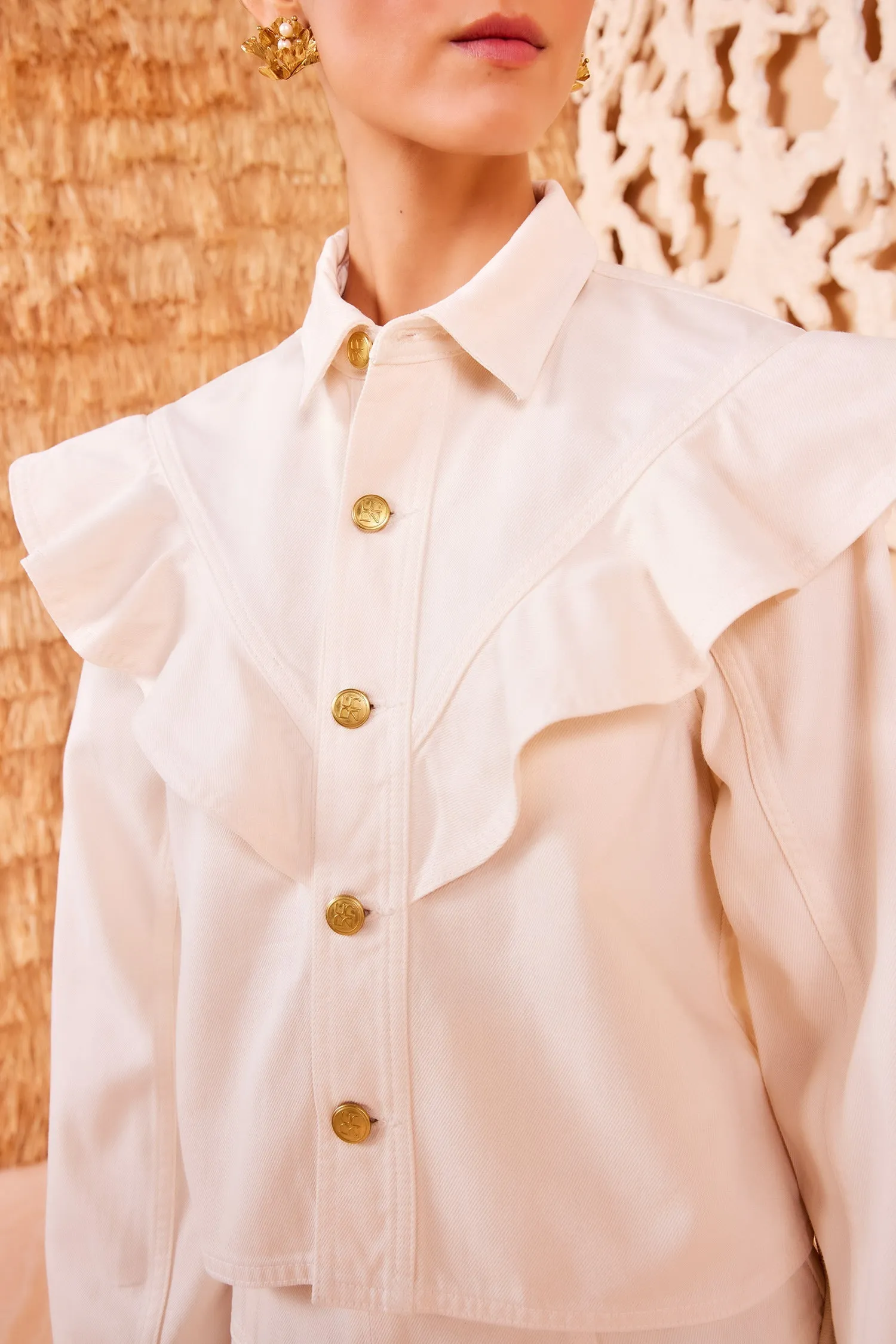 Ulla Johnson - Mathilde Shirt in Pearled Cowrie