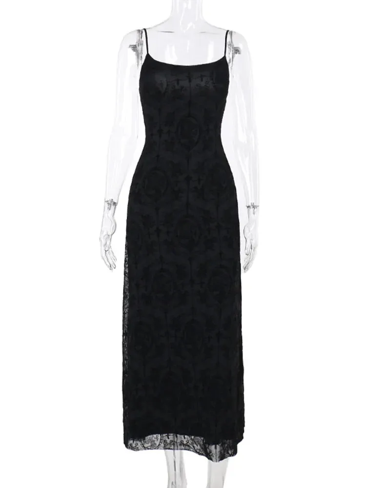 Velvet Cami Strap Party Club Bodycon Maxi Vintage Sleeveless Camisole Dress