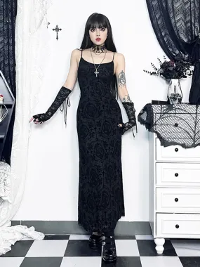 Velvet Cami Strap Party Club Bodycon Maxi Vintage Sleeveless Camisole Dress