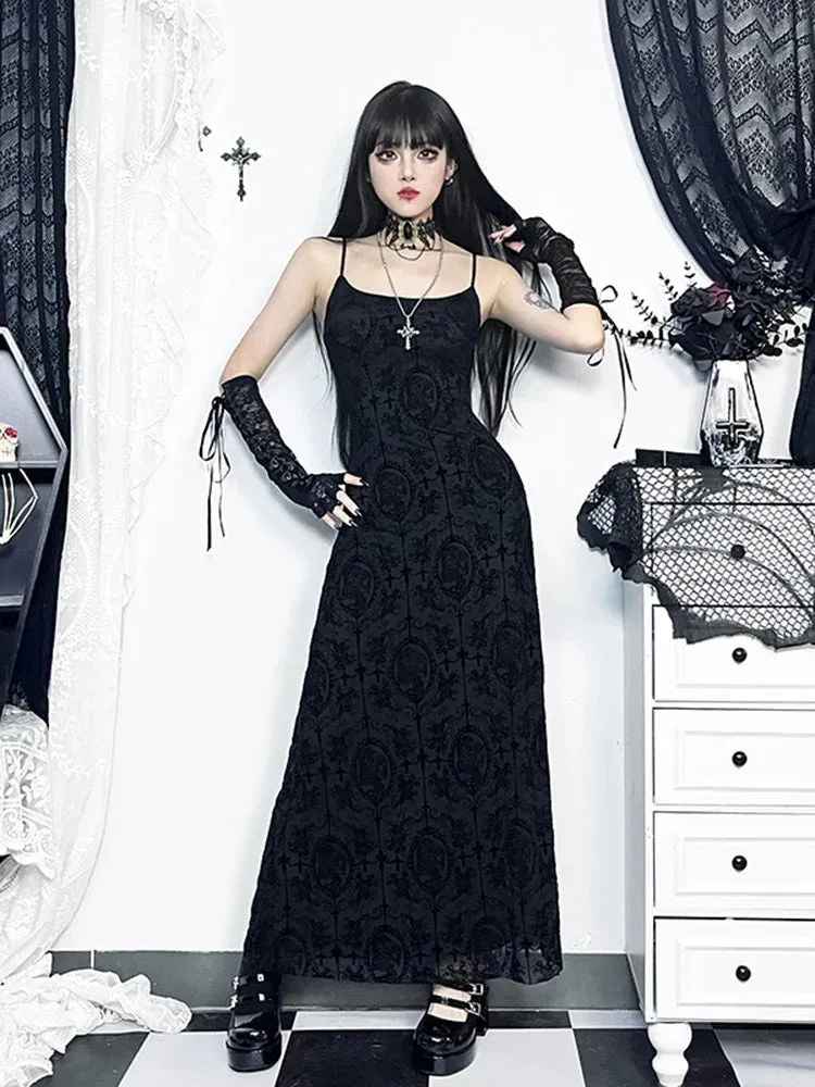 Velvet Cami Strap Party Club Bodycon Maxi Vintage Sleeveless Camisole Dress