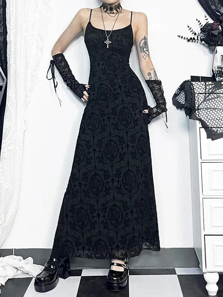 Velvet Cami Strap Party Club Bodycon Maxi Vintage Sleeveless Camisole Dress