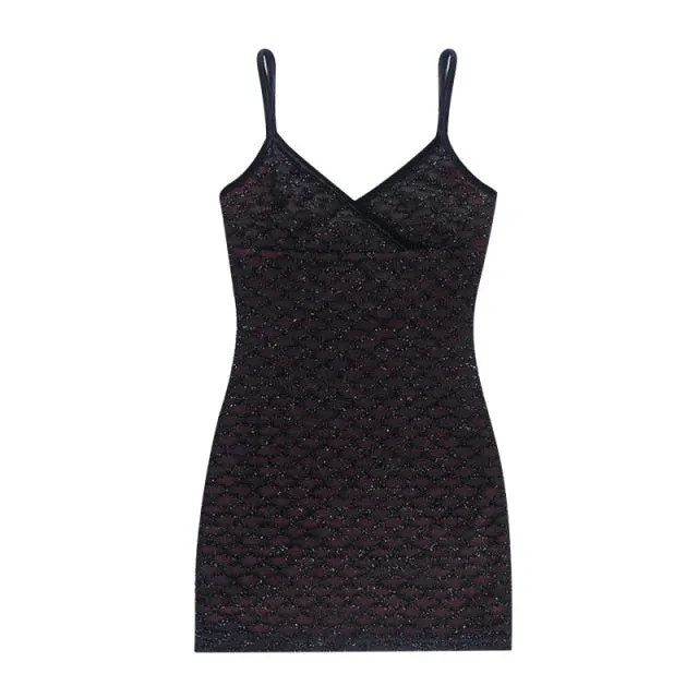 VenusFox Goth Apparel Sexy V Neck Sleeveless Mesh Red Dress Gothic Women Spaghetti Strap Bodycon Backless High Waist Mini Dress