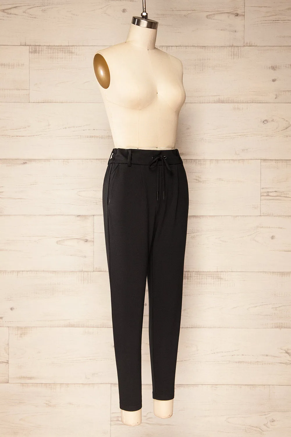 Warsaw | Black Fitted Leg Jogger Pants