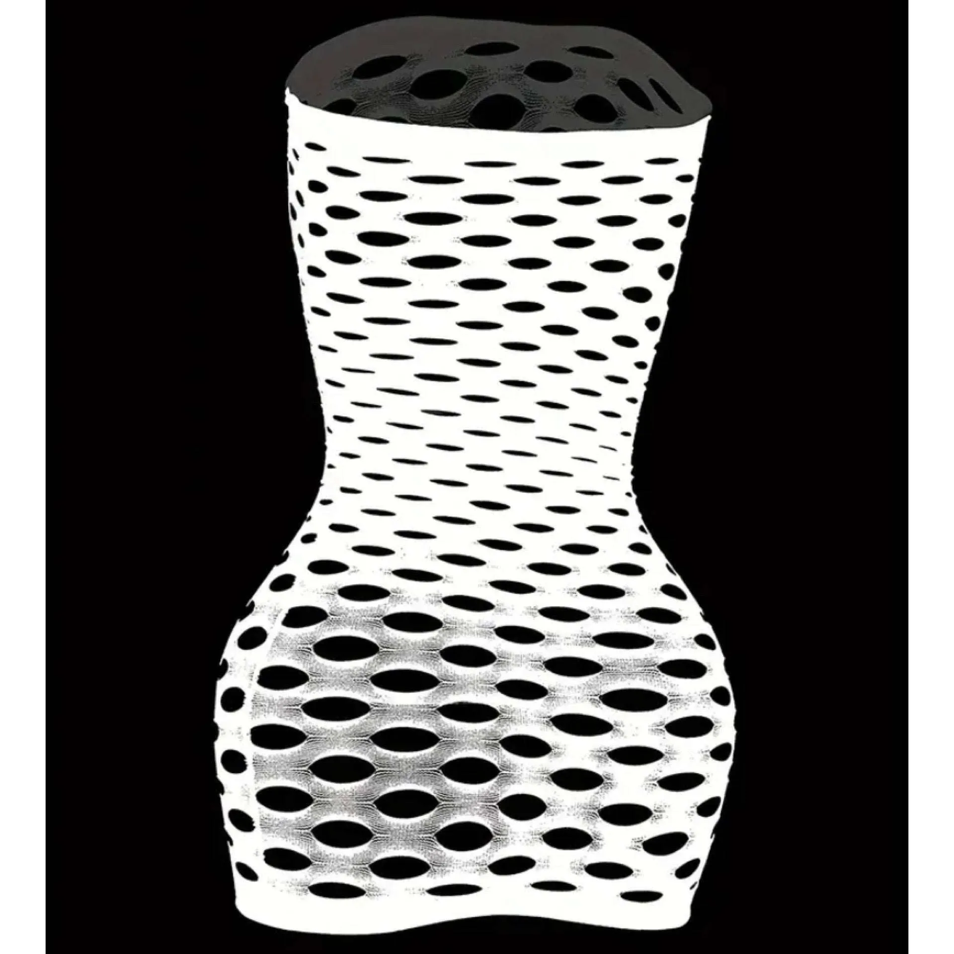 White Mesh Fishnet Mini Dress