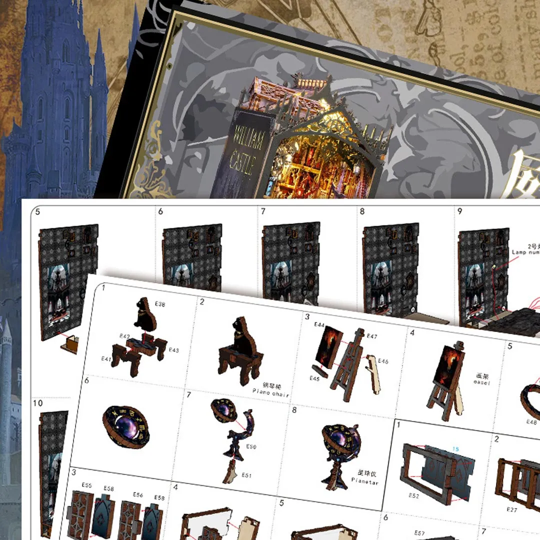 William Castle DIY 3D Wooden Book Nook