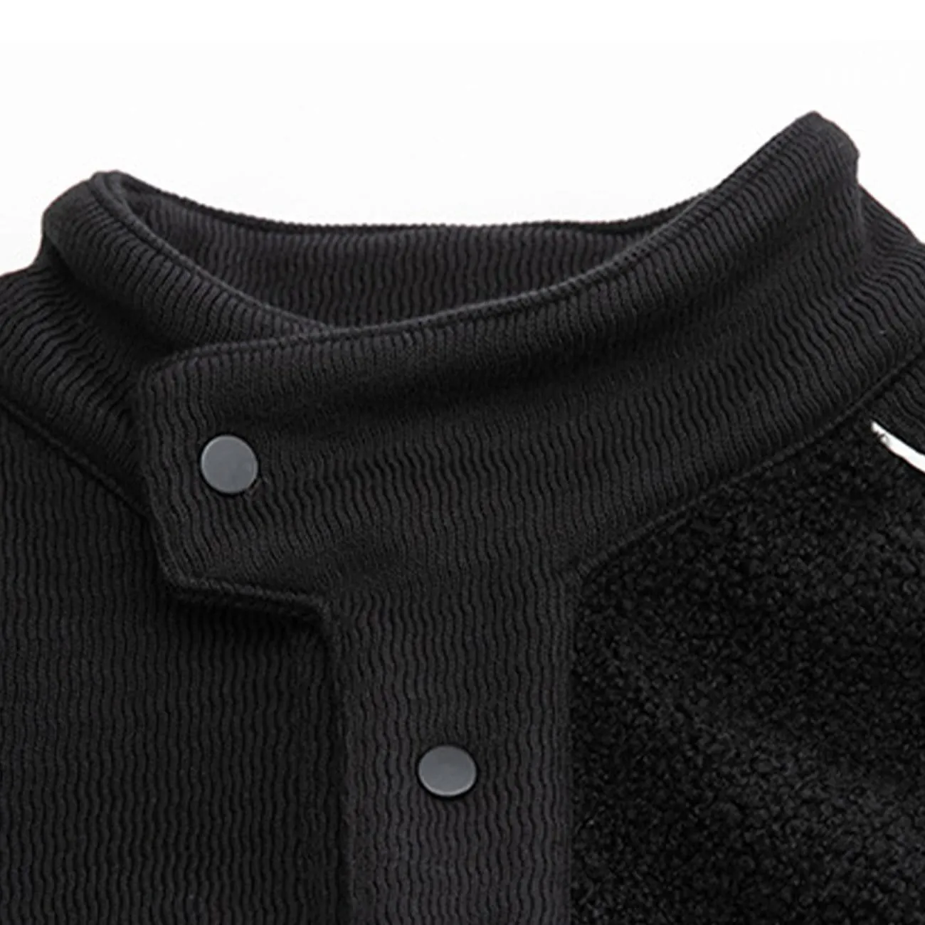 WLS Dark Patchwork Drawstring Sherpa Sweatshirt