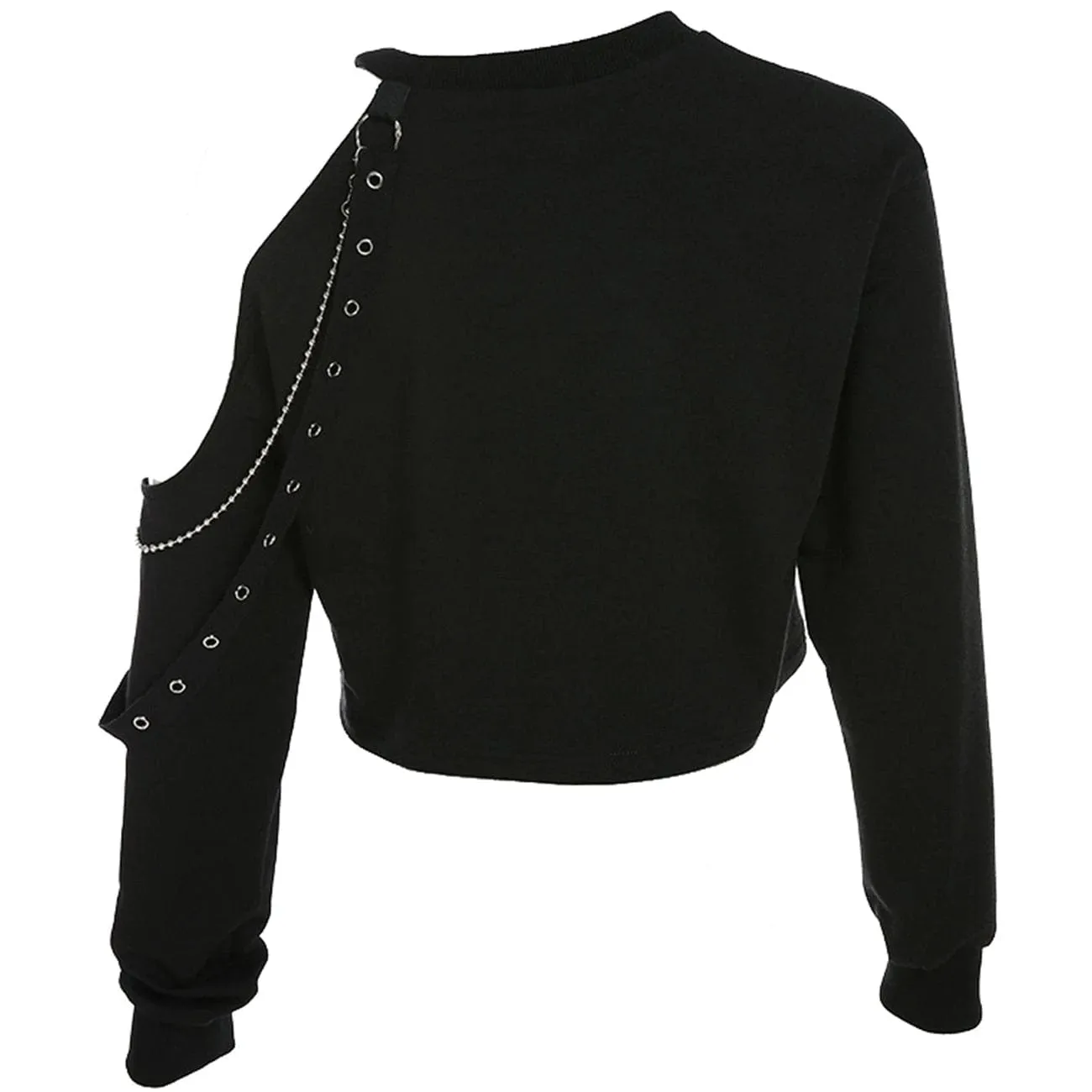 WLS Single Shoulder Hollow Sweater